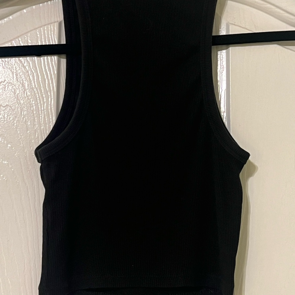 Zara Black Ribbed Tank Top - Picture 2 of 4